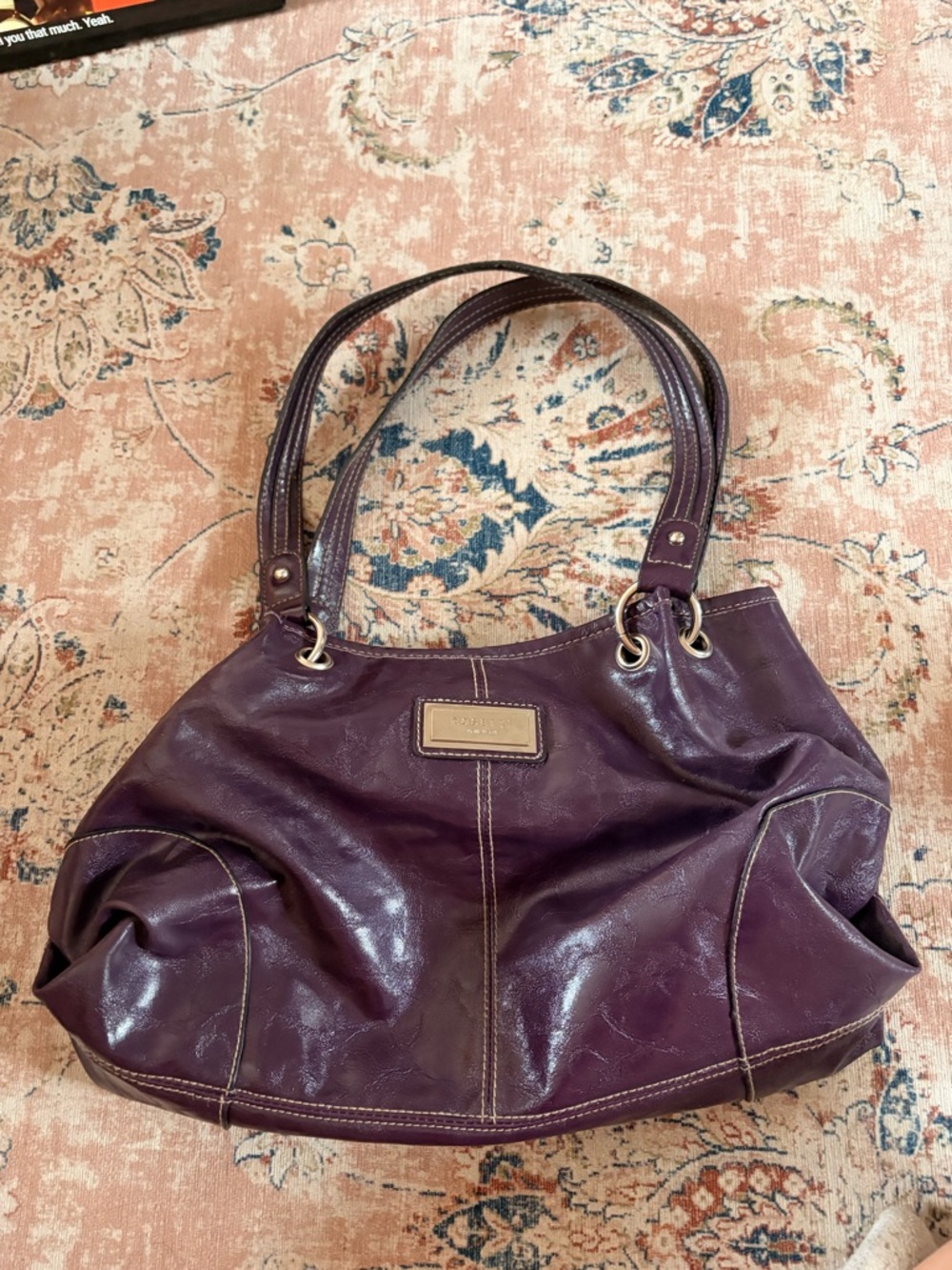 Women's Purple Leather Shoulder Bag